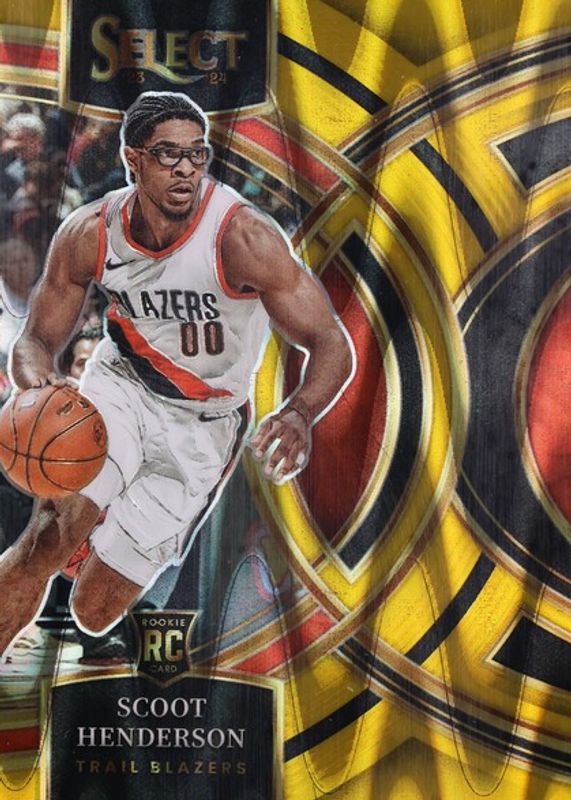 Scoot Henderson 2023 Select #129 Premier Level Gold Tectonic /10 Rookie RAW