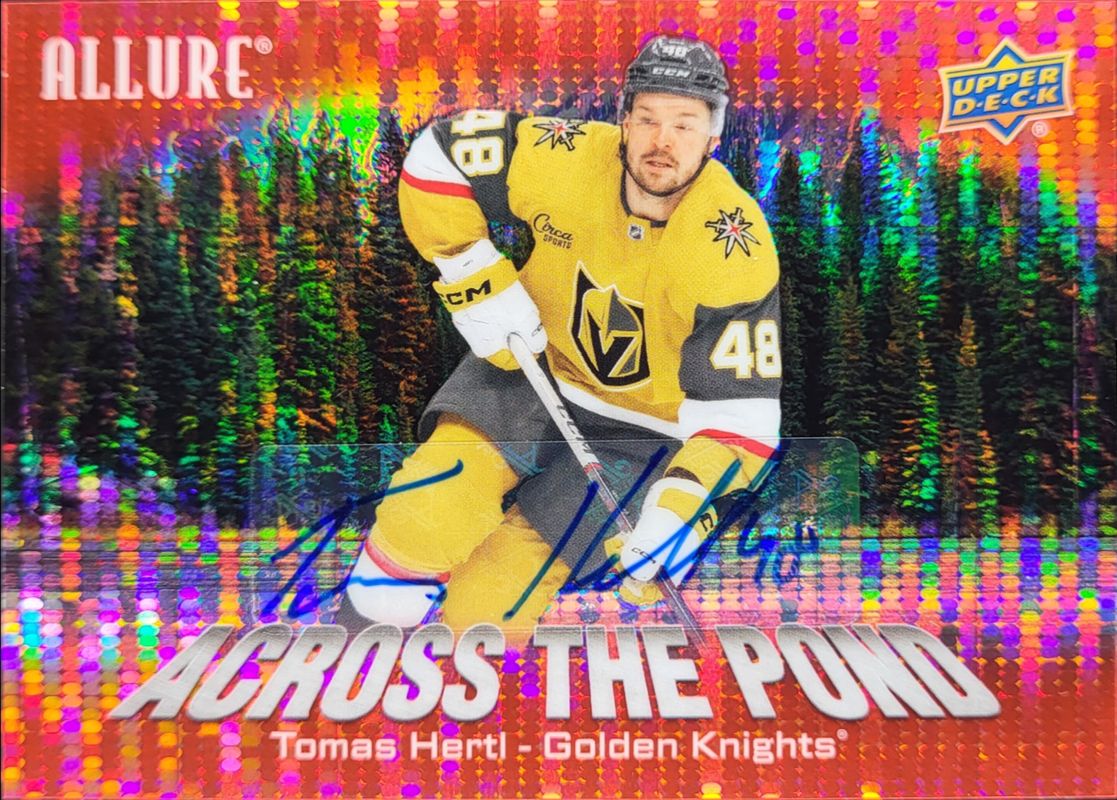 Tomas Hertl 2024 Upper Deck Allure #ATP-5 Across the Pond Autographs RAW
