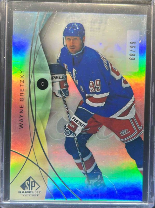 Wayne Gretzky 2024 SP Game Used #173 Rainbow Foil /78 RAW