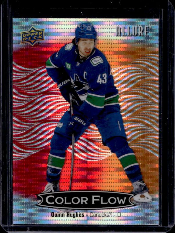 Quinn Hughes 2024 Upper Deck Allure #CFL-45 Color Flow - Spectrum Red-Orange /150 RAW