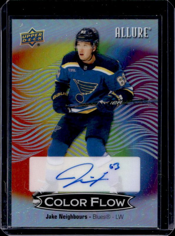 Jake Neighbours 2024 Upper Deck Allure #CFA-JN Color Flow Full Rainbow Auto RAW