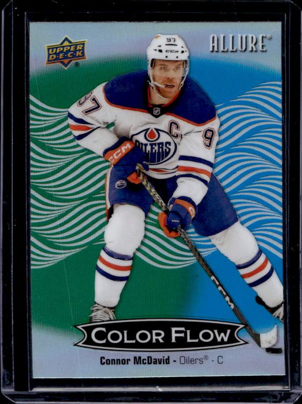 Connor McDavid 2024 Upper Deck Allure #CFL-18 Color Flow - Green-Blue RAW