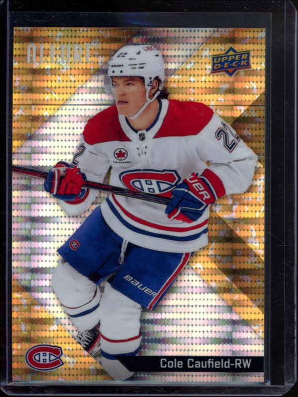 Cole Caufield 2024 Upper Deck Allure #39 Glitter Bomb Gold /199 RAW