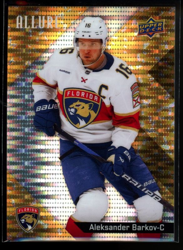 Aleksander Barkov 2024 Upper Deck Allure #1 Glitter Bomb Gold /199 RAW