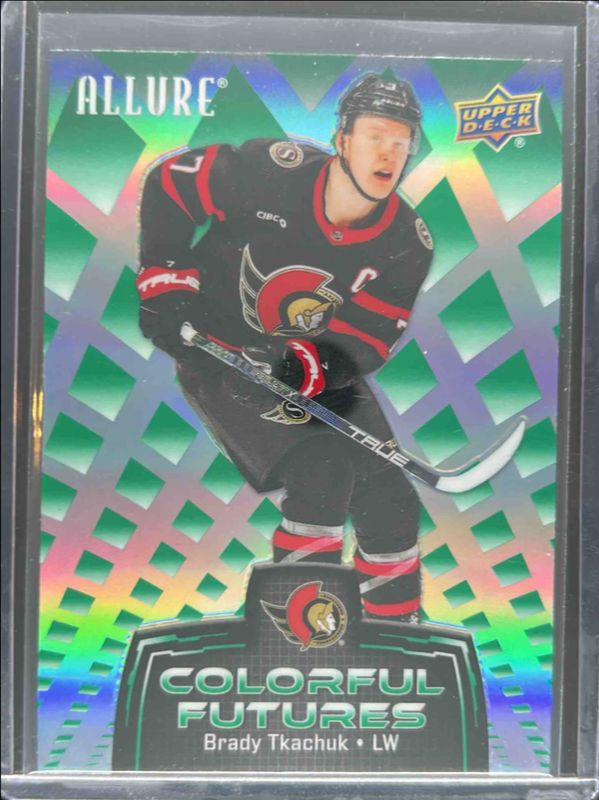 Brady Tkachuk 2024 Upper Deck Allure #CF-8 Colorful Futures - Green RAW