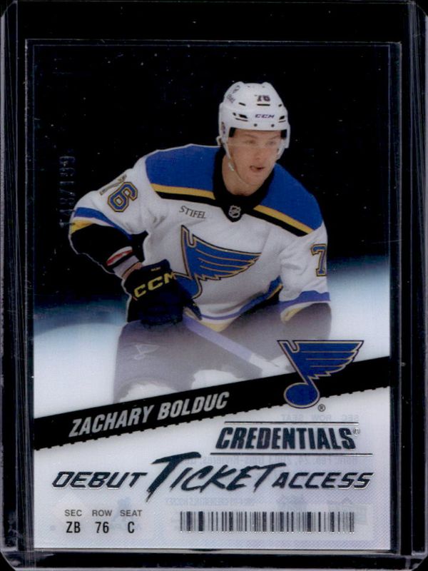 Zachary Bolduc 2024 Upper Deck Credentials #122 Debut Ticket