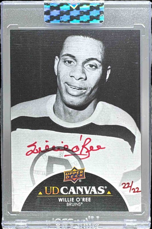 Willie O'Ree 2024 Upper Deck Clear Cut #CS-WO 2021-22 Update Canvas Signatures - Red Ink /34 BGS 10 BLACK LABEL