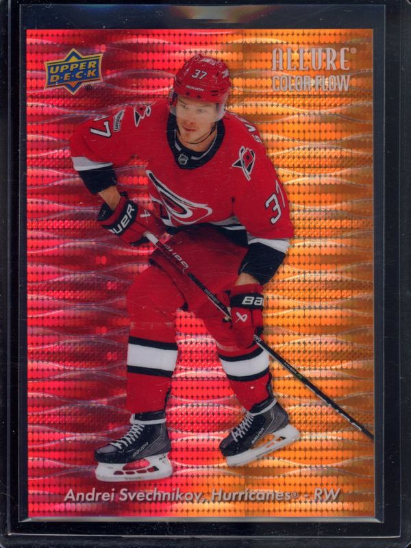 Andrei Svechnikov 2023 Upper Deck Allure #CF-6 Color Flow - Red Orange Spectrum /299 RAW
