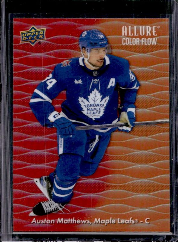 Auston Matthews 2023 Upper Deck Allure #CF-24 Color Flow - Red Orange RAW