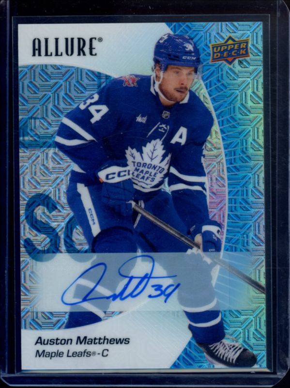 Auston Matthews 2023 Upper Deck Allure #48 Blue Line Auto /35 RAW