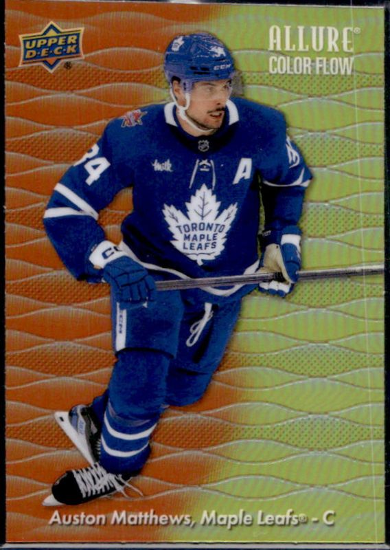 Auston Matthews 2023 Upper Deck Allure #CF-24 Color Flow - Yellow Orange RAW