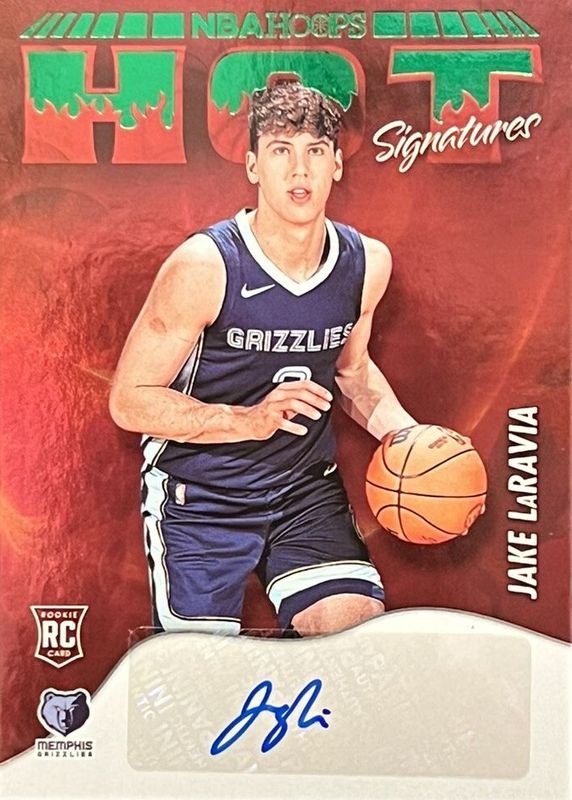 Jake LaRavia 2022 Hoops #HSR-JLR Hot Signatures Rookies - Green RAW