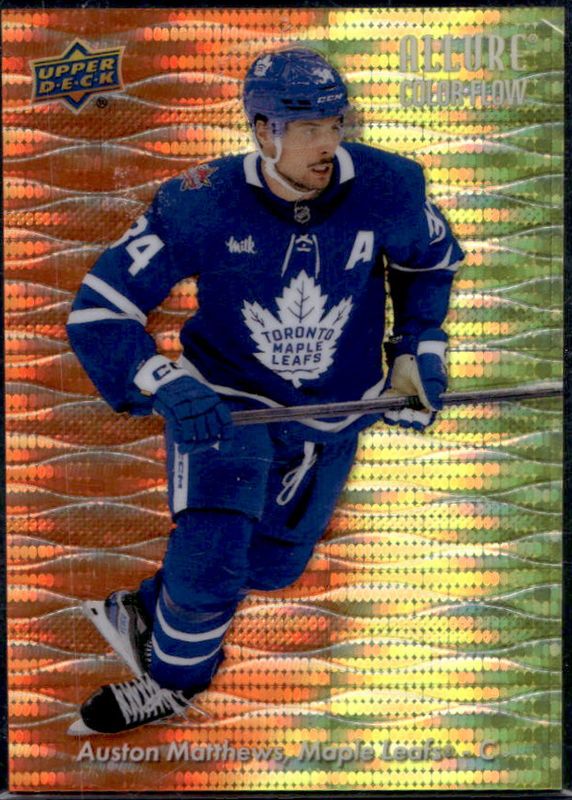 Auston Matthews 2023 Upper Deck Allure #CF-24 Color Flow - Yellow Orange Spectrum /199 RAW