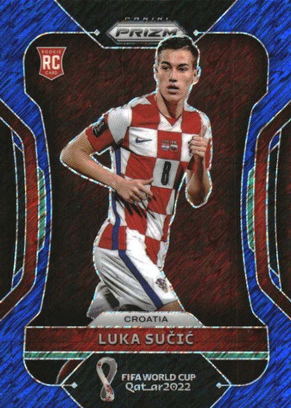 Luka Sucic 2022 Prizm World Cup #62 Blue Shimmer /5 Rookie RAW