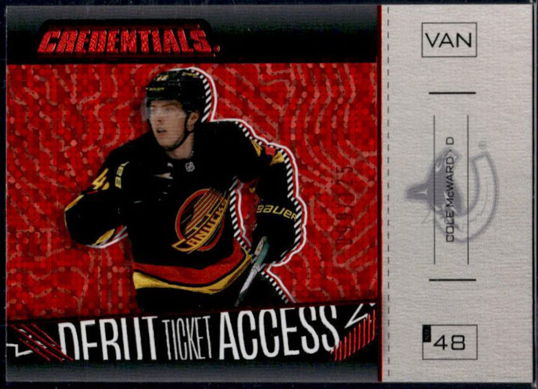 2023 Upper Deck Credentials #135 Debut Ticket Access Horizontal Variation Red /125