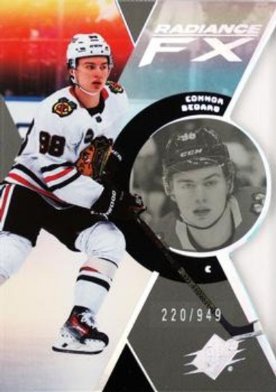Connor Bedard 2023 SPx #RFX-100 Radiance FX /949 Rookie RAW