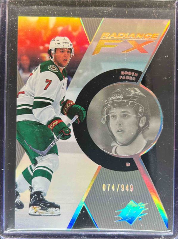 Brock Faber 2023 SPx #RFX-85 Radiance FX /949 Rookie RAW