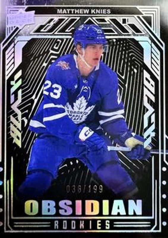 Matthew Knies 2023 SPx #OR-23 UD Black Obsidian Rookies /199 RAW