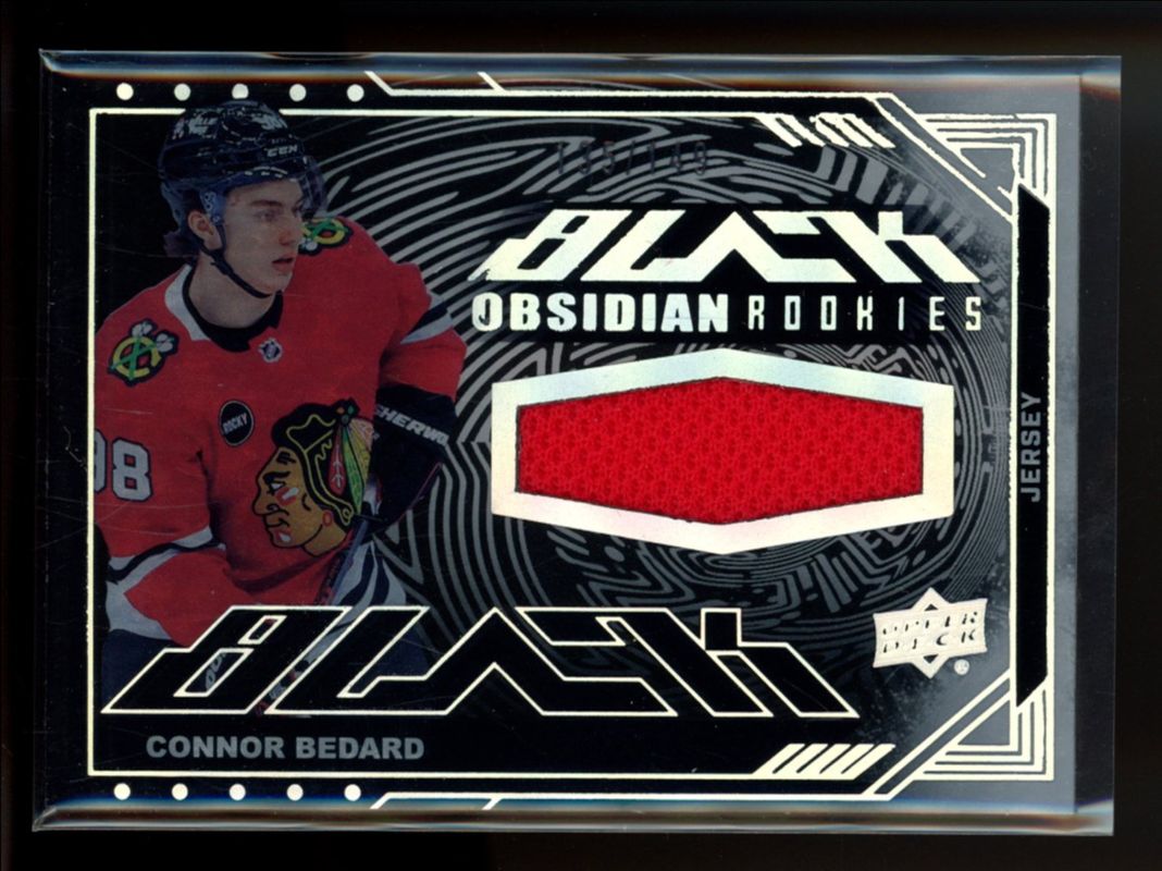 Connor Bedard 2023 SPx #ORJ-CB UD Black Obsidian Rookie - Jerseys /149 RAW