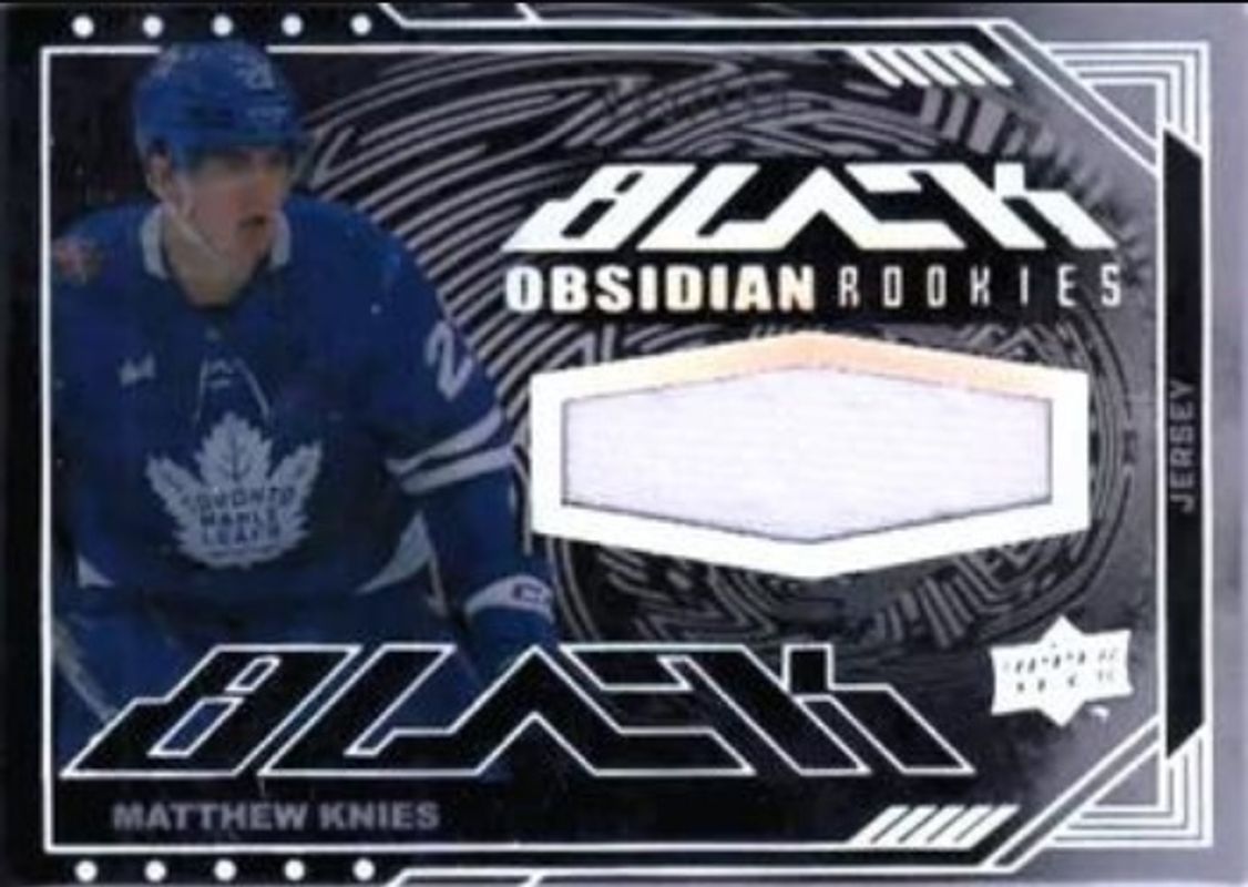Matthew Knies 2023 SPx #ORJ-MK UD Black Obsidian Rookie - Jerseys /149 RAW