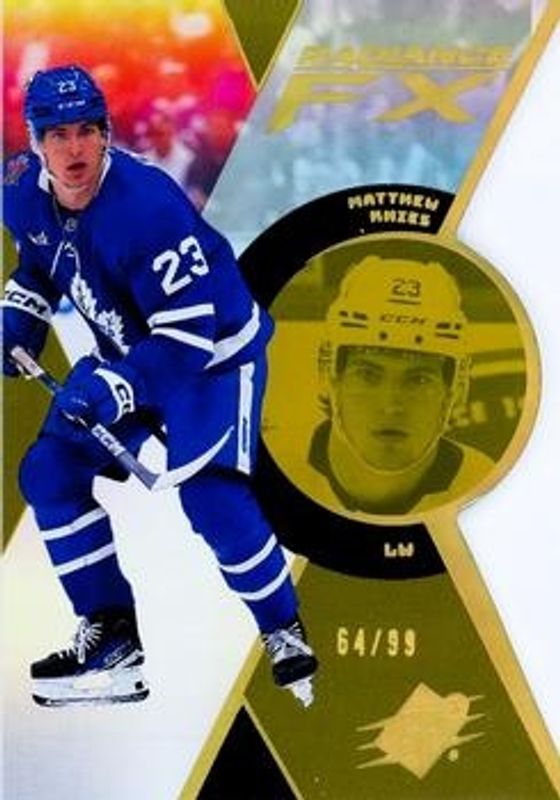 Matthew Knies 2023 SPx #RFX-99 Radiance FX - Gold /99 Rookie RAW