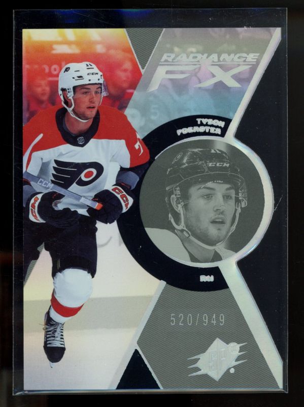 Tyson Foerster 2023 SPx #RFX-68 Radiance FX /949 Rookie RAW