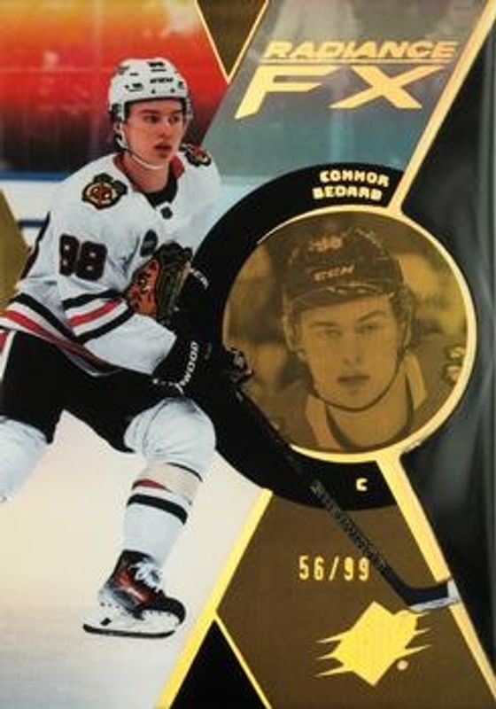 Connor Bedard 2023 SPx #RFX-100 Radiance FX - Gold /99 Rookie RAW
