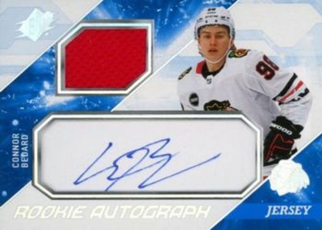 Connor Bedard 2023 SPx #CB Rookie Auto Jersey - Spectrum /65 RAW