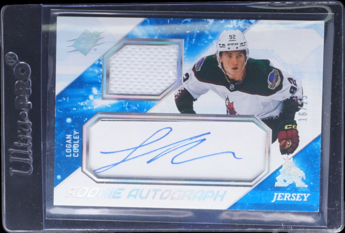 Logan Cooley 2023 SPx #CO Rookie Auto Jersey - Spectrum /65 Price