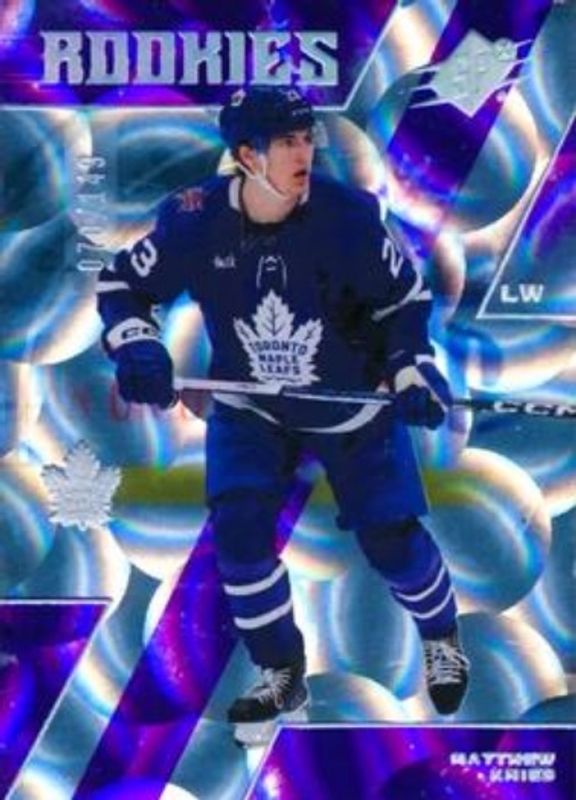 Matthew Knies 2023 SPx #134 Purple Parallax /149 Rookie RAW