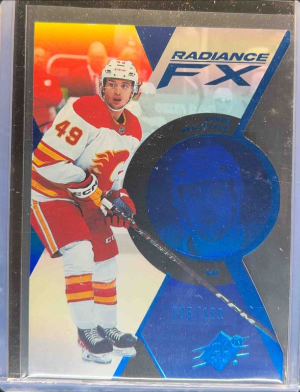 Jakob Pelletier 2023 SPx #RFX-82 Radiance FX - Blue /299 Rookie RAW