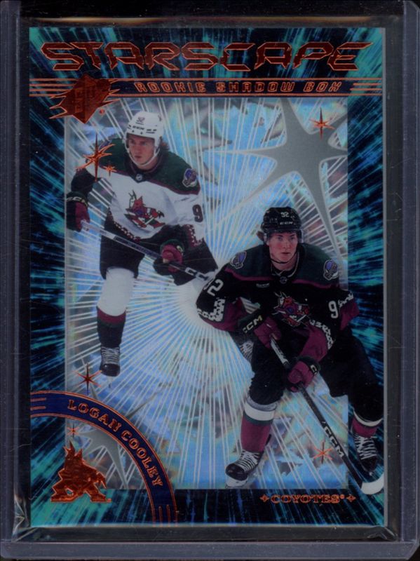 Logan Cooley 2023 SPx #SS-50 Starscape Shadow Box Rookie RAW