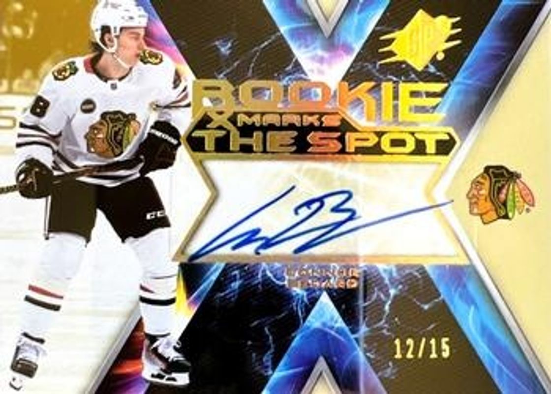 Connor Bedard 2023 SPx #XMR-CB X Marks the Spot Rookie Autos - Gold /35 RAW