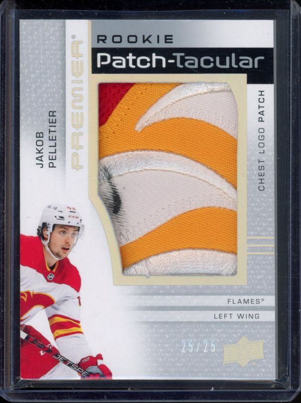 Jakob Pelletier 2023 Upper Deck Premier #RPT-JP Rookie Patch-Taculars Chest Logos /25 RAW