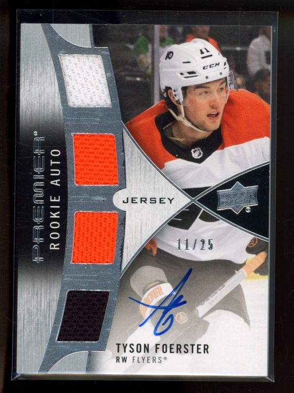 Tyson Foerster 2023 Upper Deck Premier #PRA-TF 2023 Premier Rookie Auto - Jersey /25 RAW