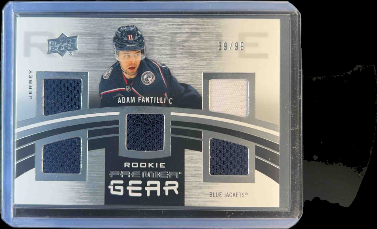 Adam Fantilli 2023 Upper Deck Premier #PGR-AF Premier Gear Rookies - Jersey /99 RAW