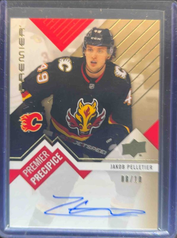 Jakob Pelletier 2023 Upper Deck Premier #PPR-JP Premier Precipice Auto Rookies - Gold /10 RAW