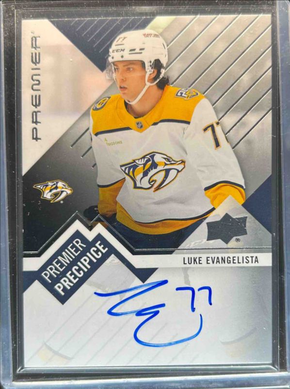 Luke Evangelista 2023 Upper Deck Premier #PPR-LE Premier Precipice Auto Rookies RAW