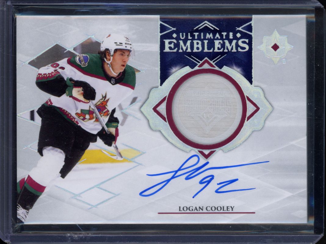 Logan Cooley 2023 Ultimate Collection #UE-CO Ultimate Emblems - Auto Rookie RAW