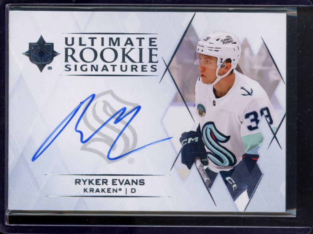 Ryker Evans 2023 Ultimate Collection #URS-RE Ultimate Rookie Signatures RAW