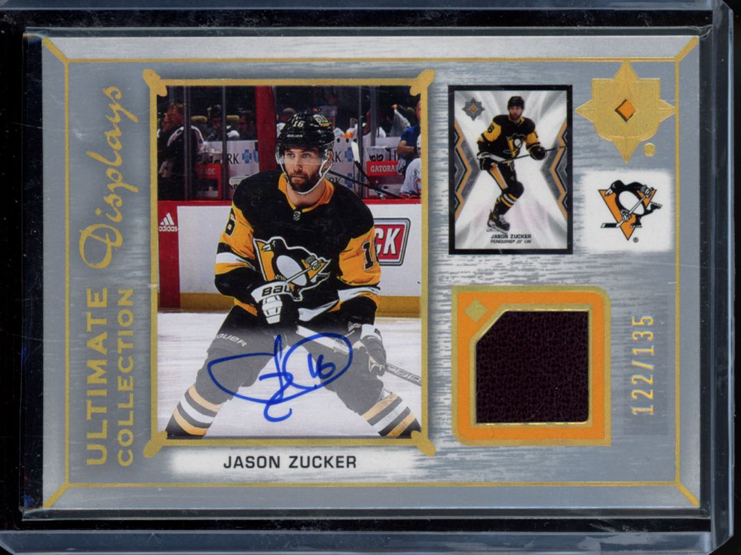 Jason Zucker 2023 Ultimate Collection #UDA-JZ 2021 Update Ultimate Display - Auto Jersey /135 RAW