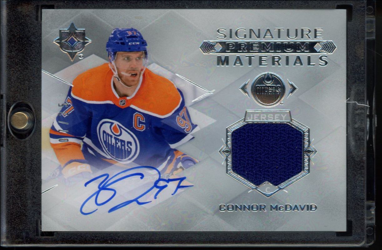 Connor McDavid 2023 Ultimate Collection #UMS-MC Signatures Materials - Jersey /99 RAW