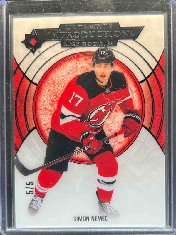 Simon Nemec 2023 Ultimate Collection #UI-50 Ultimate Introductions - Black /5 Rookie RAW
