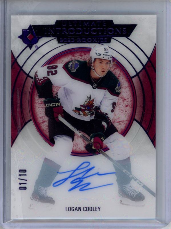 Logan Cooley 2023 Ultimate Collection #UI-3 Ultimate Introductions Auto - Purple /10 Rookie RAW