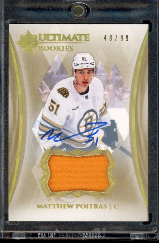 Matthew Poitras 2023 Ultimate Collection #124 Base Auto - Ultimate Rookies Jersey /25 RAW
