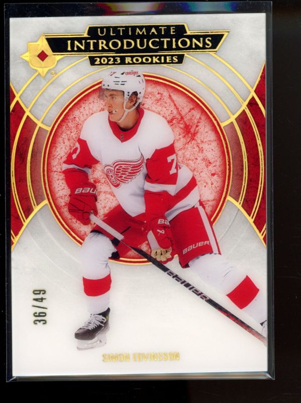 Simon Edvinsson 2023 Ultimate Collection #UI-8 Ultimate Introductions - Gold /49 Rookie RAW