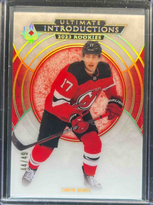 Simon Nemec 2023 Ultimate Collection #UI-50 Ultimate Introductions - Gold /49 Rookie RAW