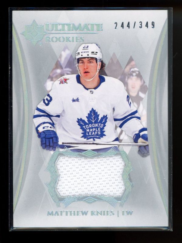 Matthew Knies 2023 Ultimate Collection #128 Ultimate Rookies Jersey /349 RAW