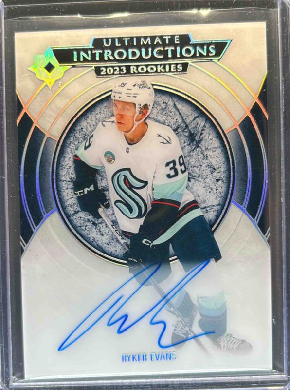 Ryker Evans 2023 Ultimate Collection #UI-7 Ultimate Introductions Auto Rookie RAW
