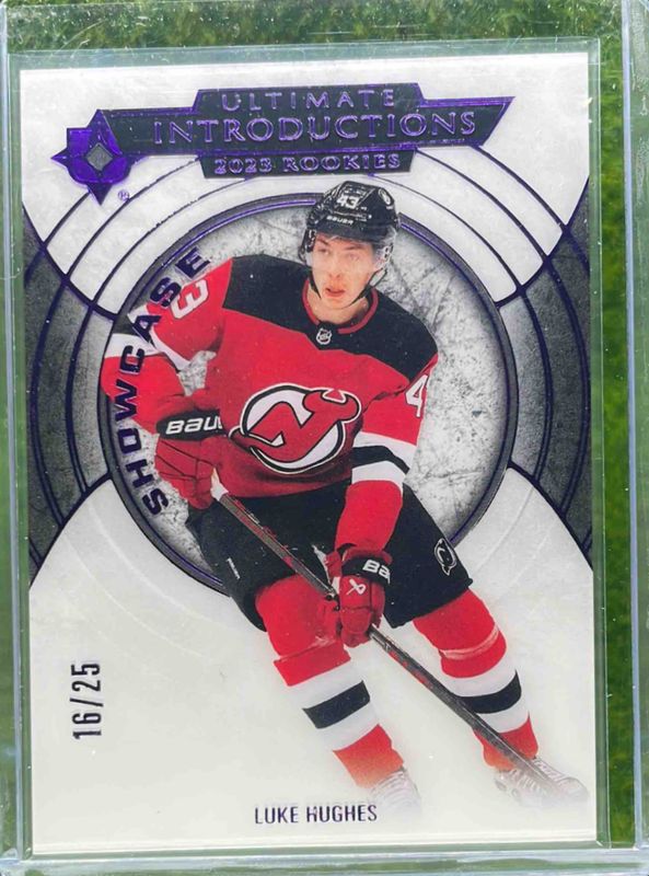 Luke Hughes 2023 Ultimate Collection #UI-93 Ultimate Introductions - Purple /25 Rookie RAW